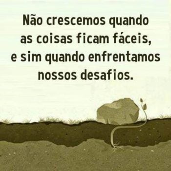 Não crescemos quando as coisas ficam fáceis