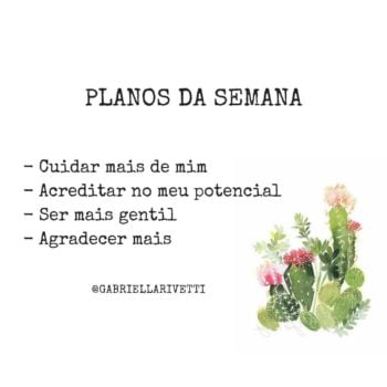 Planos da semana