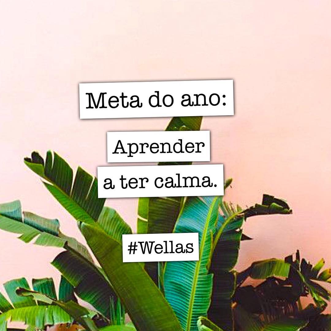 Meta do ano: aprender a ter calma. 