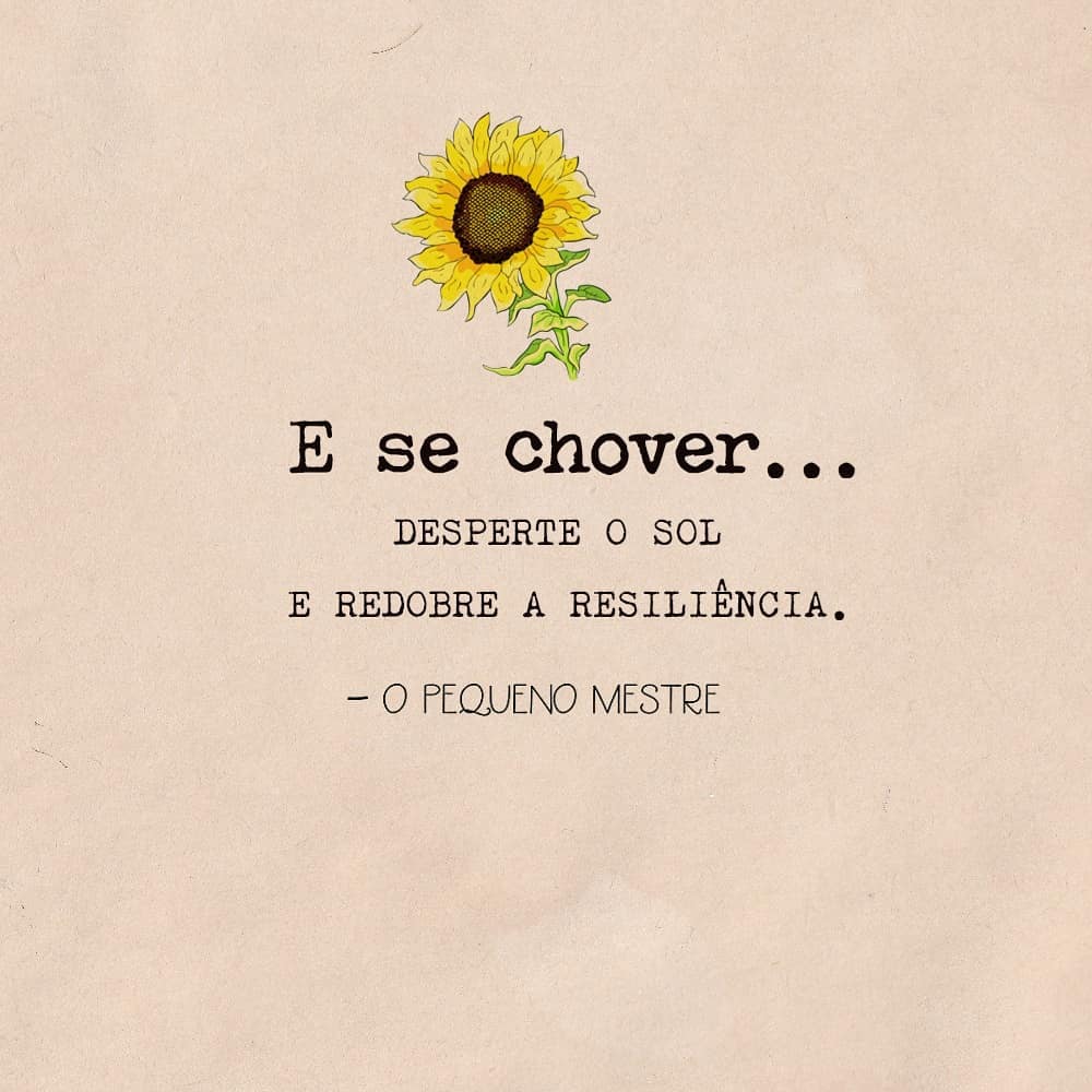 E se chover... Desperte o sol e redobre a resiliência.