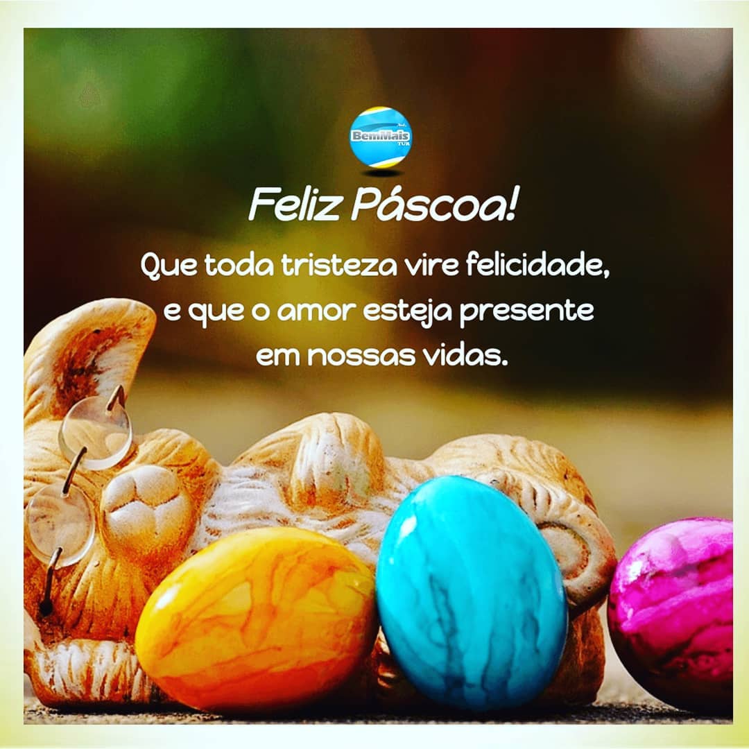 Feliz Páscoa! Que toda tristeza vire felicidade, e que o amor esteja presente em nossas vidas. 