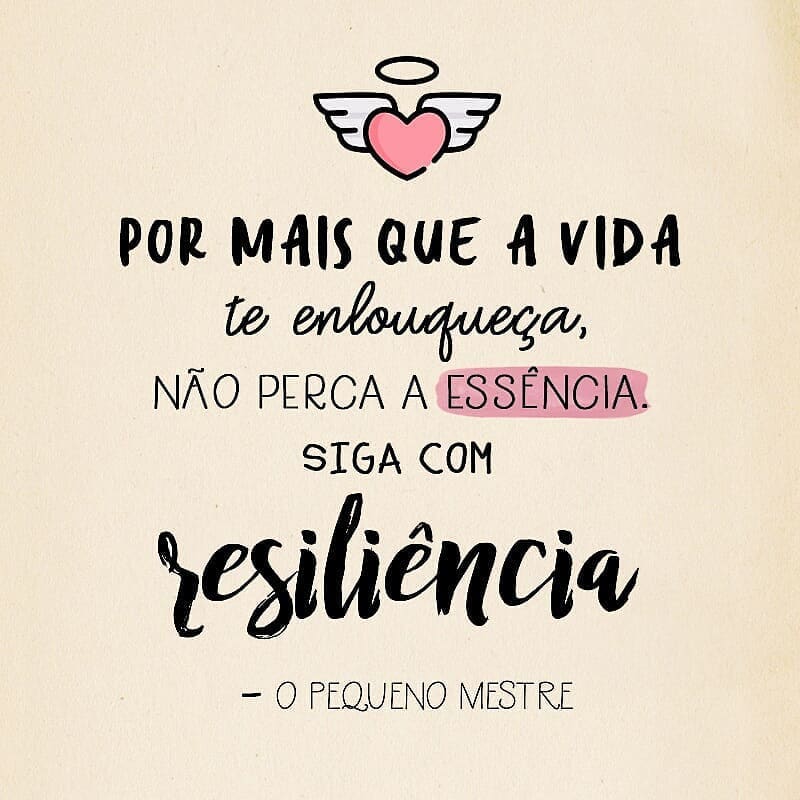 Por mais que a vida te enlouqueça, não peca a essência. Siga com resiliência. 