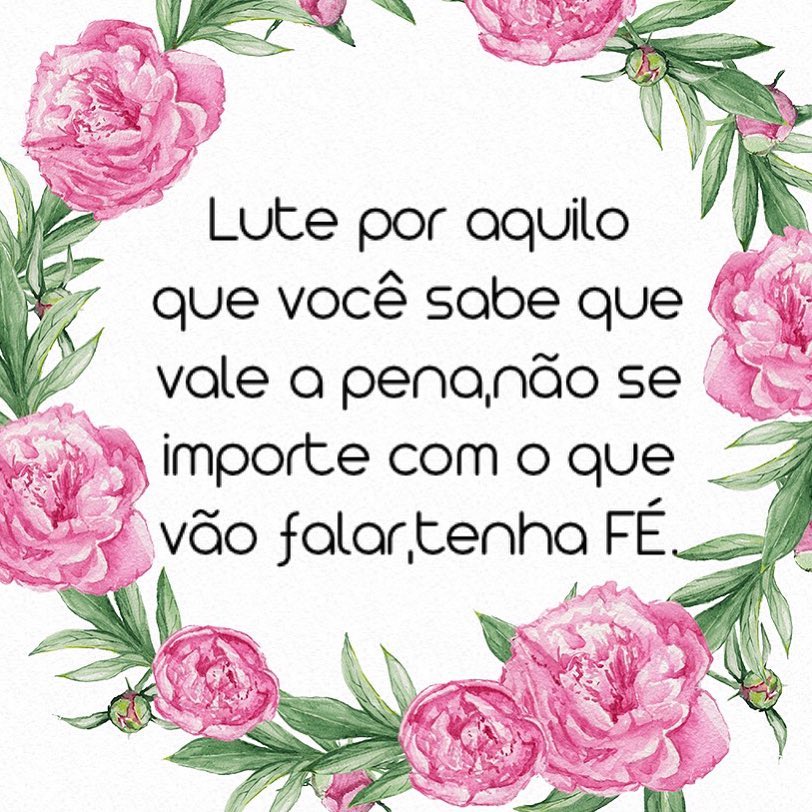 Lute por aquilo que você sabe que vale a pena, não se importe com o que vão falar, tenha fé. 