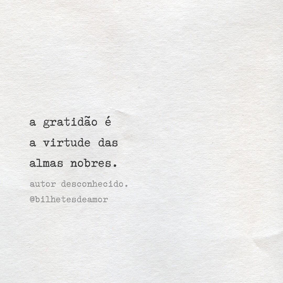 A gratidão é a virtude das almas nobres. 