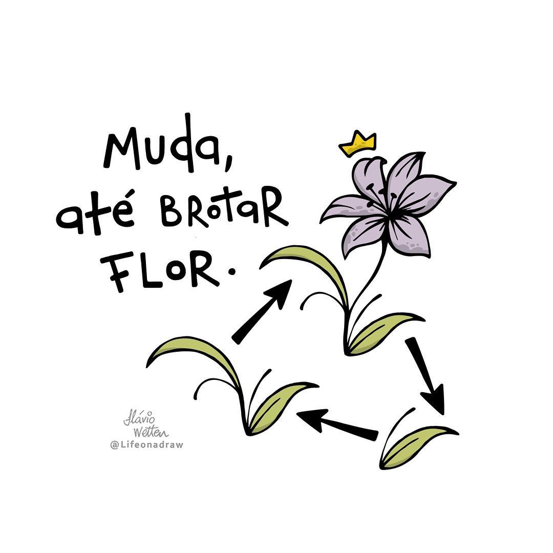 Muda, até brotar flor.