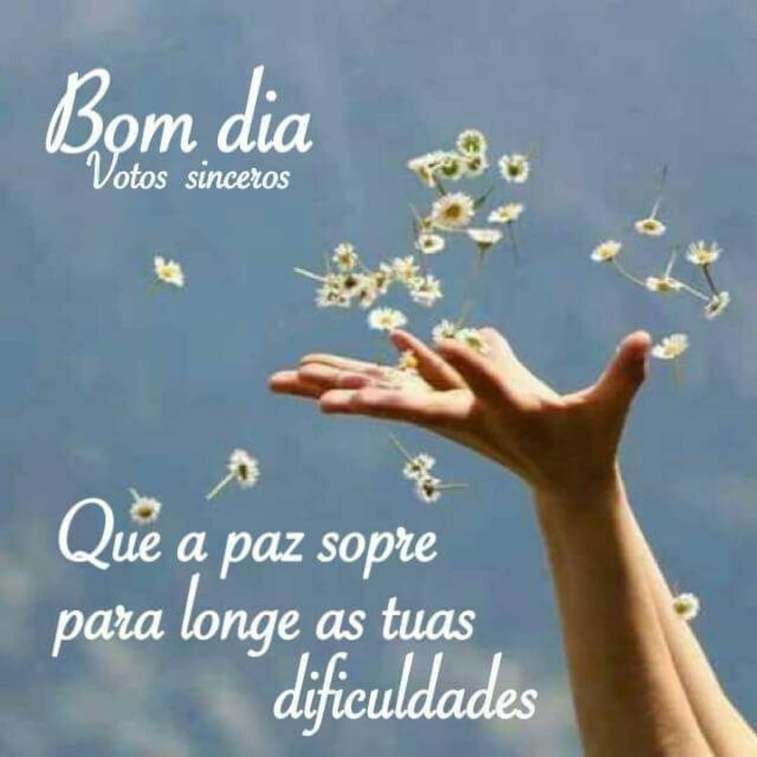 Bom dia! Que a paz sopre para longe as tuas dificuldades.