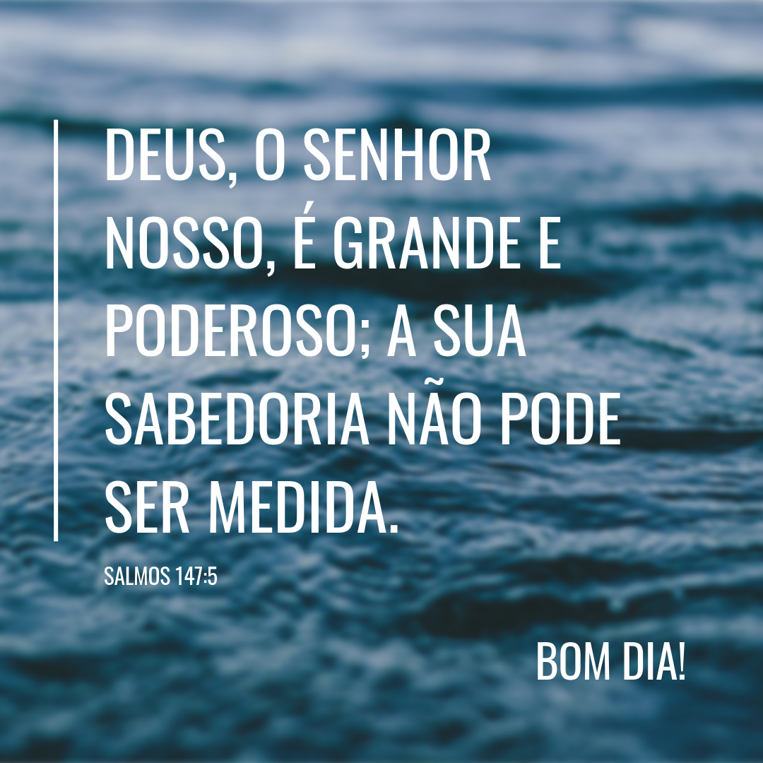 Deus, o Senhor nosso, é grande e poderoso. A sua sabedoria não pode ser medida.