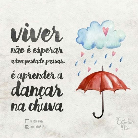 Viver não é esperar a tempestade passar. É aprender a dançar na chuva. 