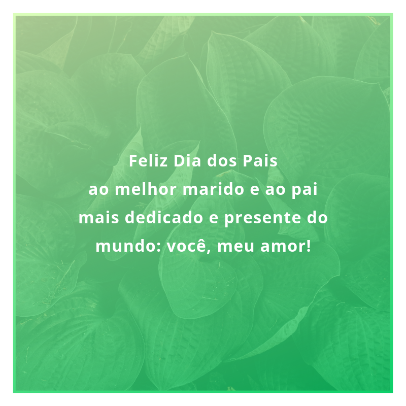 Feliz Dia dos Pais ao melhor marido e ao pai mais dedicado e presente do mundo: você, meu amor!