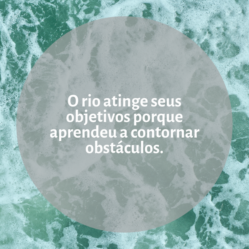 O rio atinge seus objetivos porque aprendeu a contornar obstáculos.