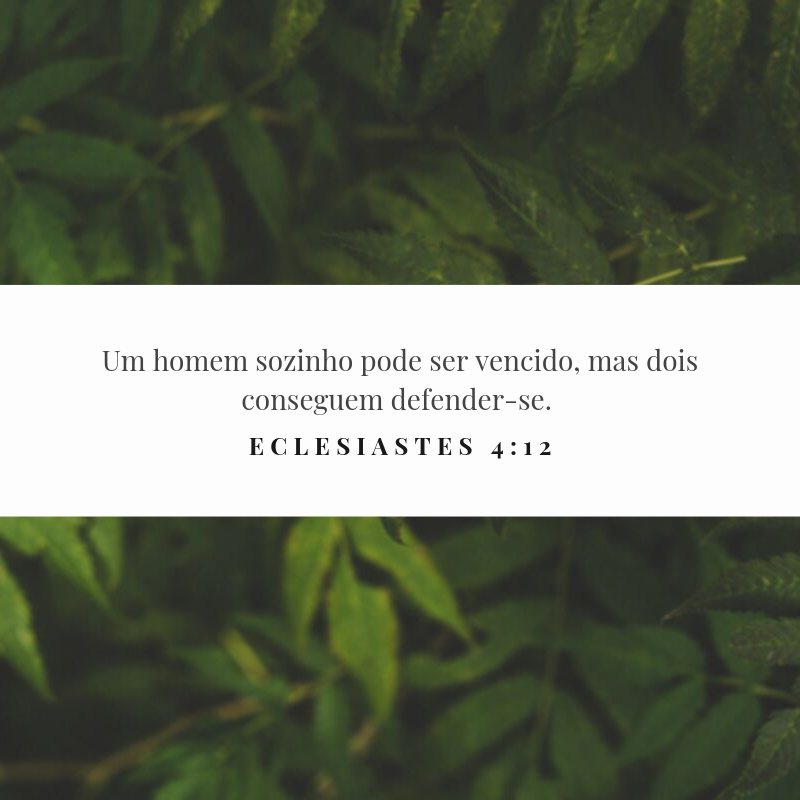 Um homem sozinho pode ser vencido, mas dois conseguem defender-se. 