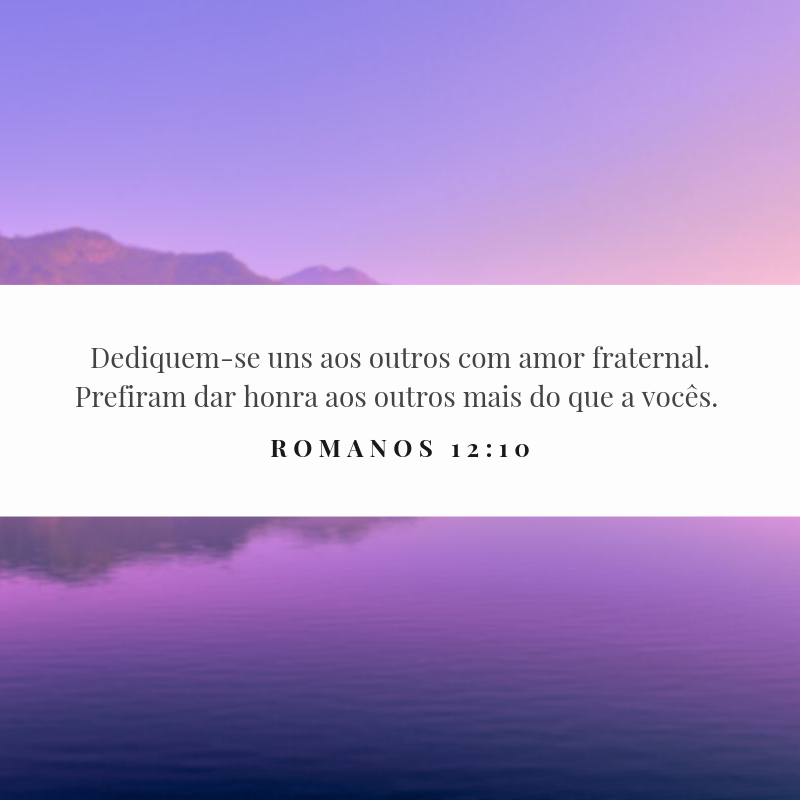 Dediquem-se uns aos outros com amor fraternal. Prefiram dar honra aos outros mais do que a vocês. 