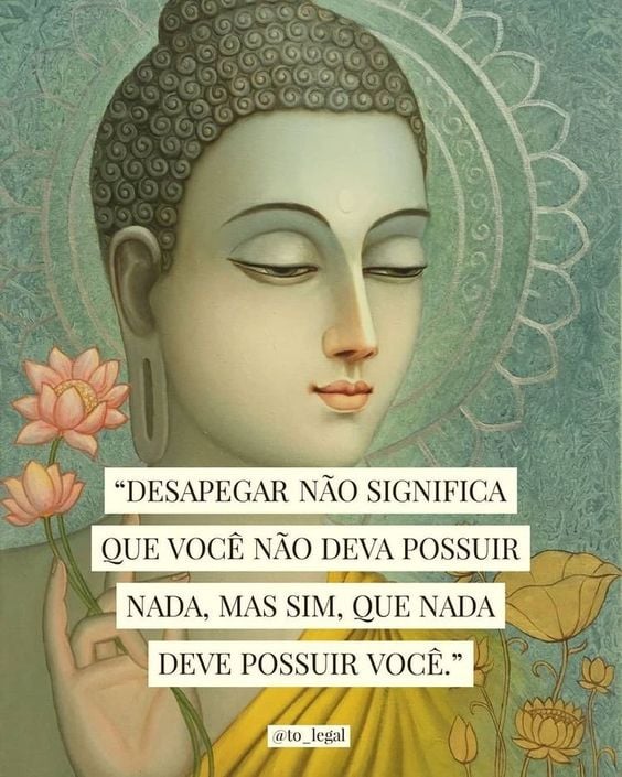 Desapegar não significa que você não deva possuir nada, mas sim que nada deve possuir você. 