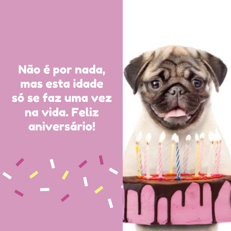 Não é por nada, mas esta idade só se faz uma vez na vida. Feliz aniversário!