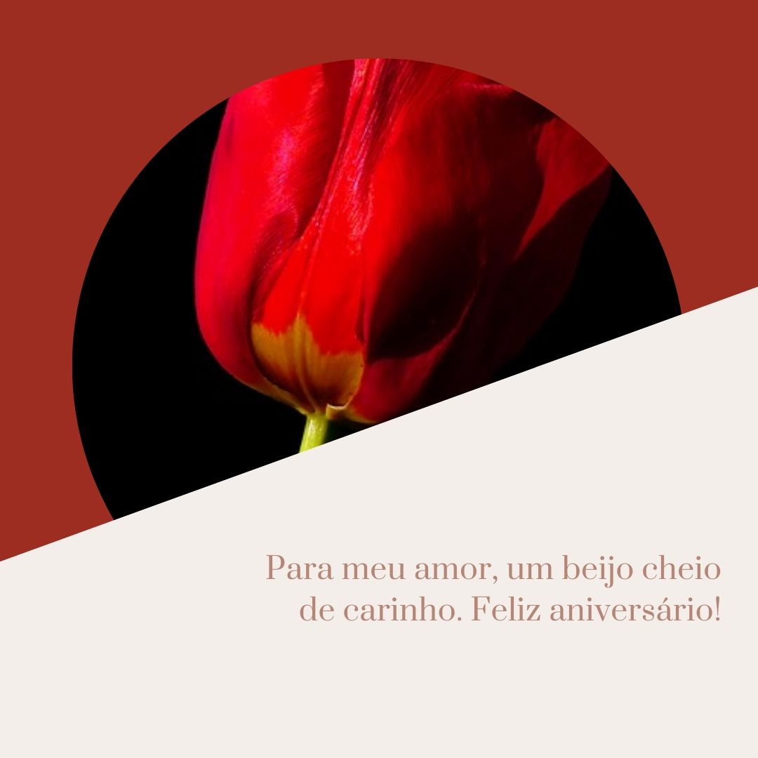 Para meu amor, um beijo cheio de carinho. Feliz aniversário!