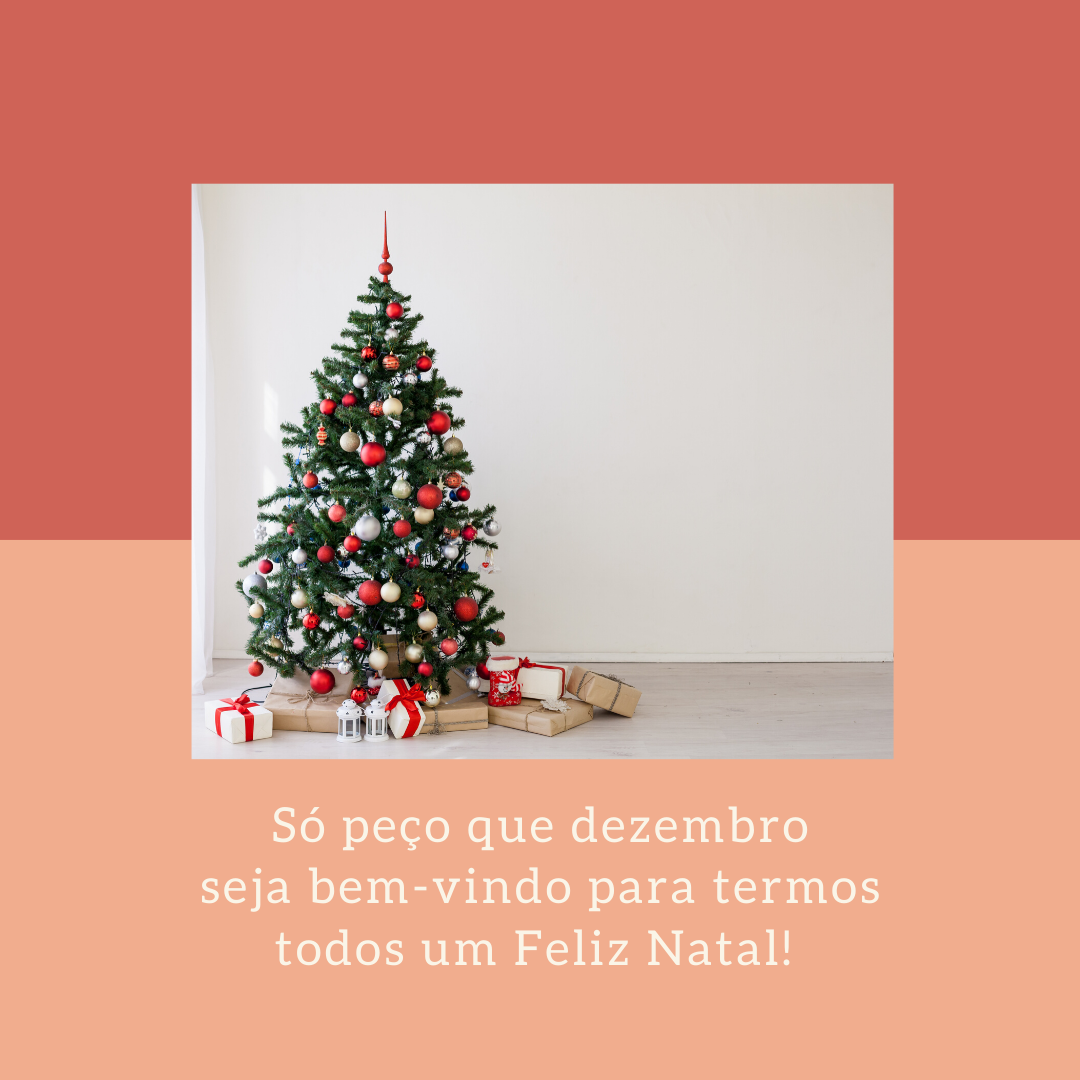 Só peço que dezembro seja bem-vindo para termos todos um Feliz Natal! 