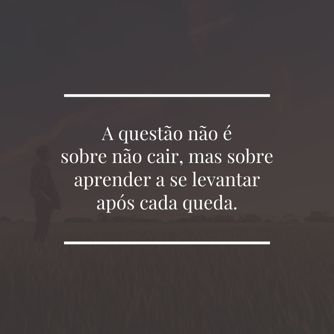 A questão não é sobre não cair, mas sobre aprender a se levantar após cada queda.