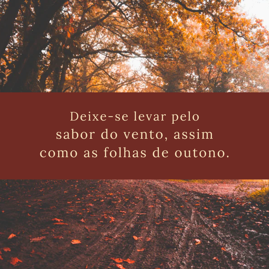 Deixe-se levar pelo sabor do vento, assim como as folhas de outono.