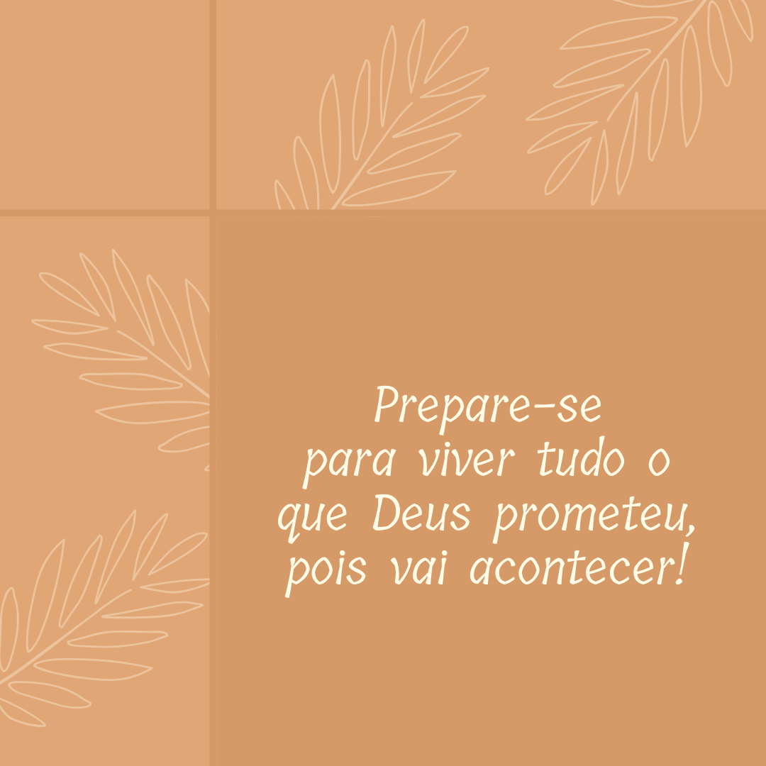 Prepare-se para viver tudo o que Deus prometeu, pois vai acontecer!