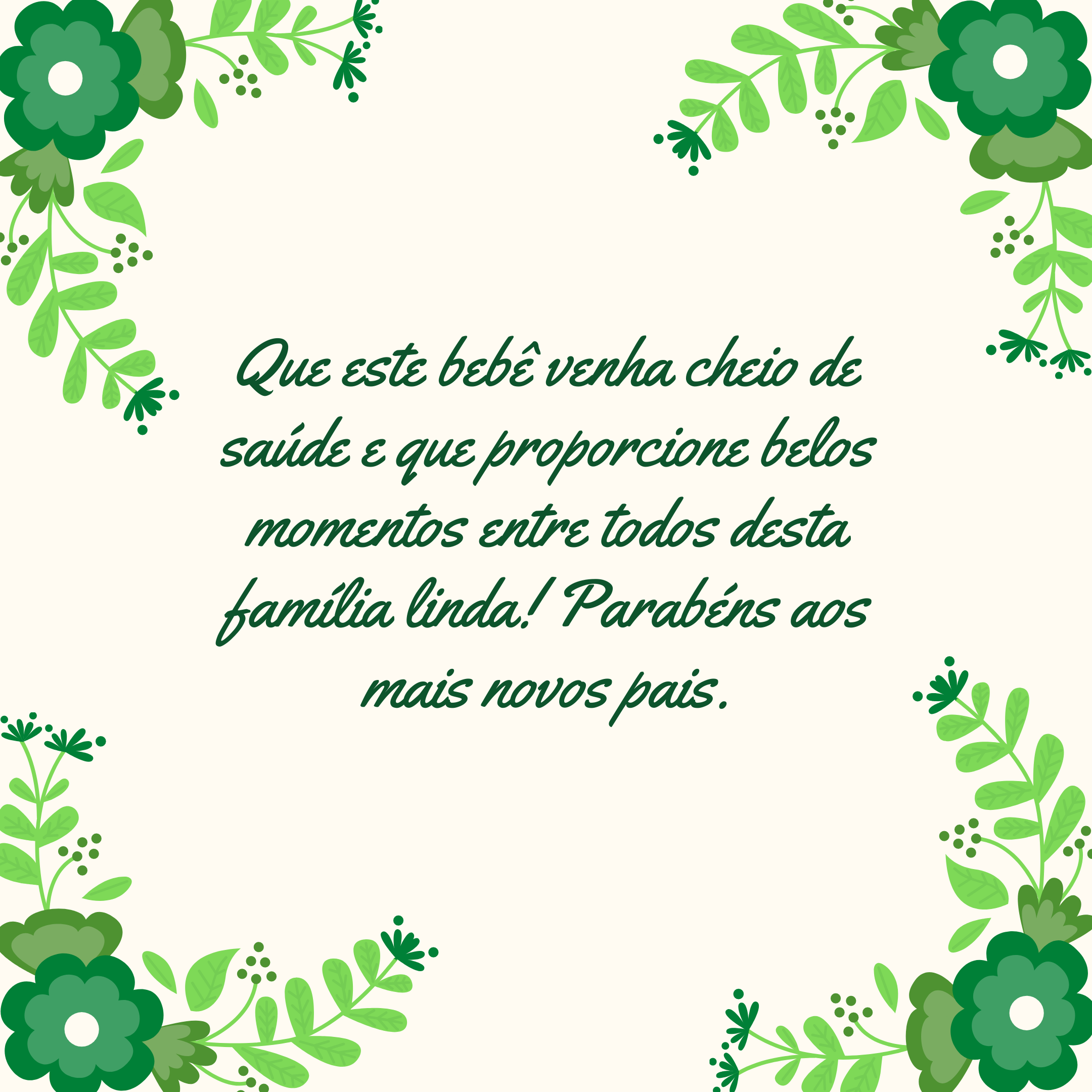 Que este bebê venha cheio de saúde e que proporcione belos momentos entre todos desta família linda! Parabéns aos mais novos pais.