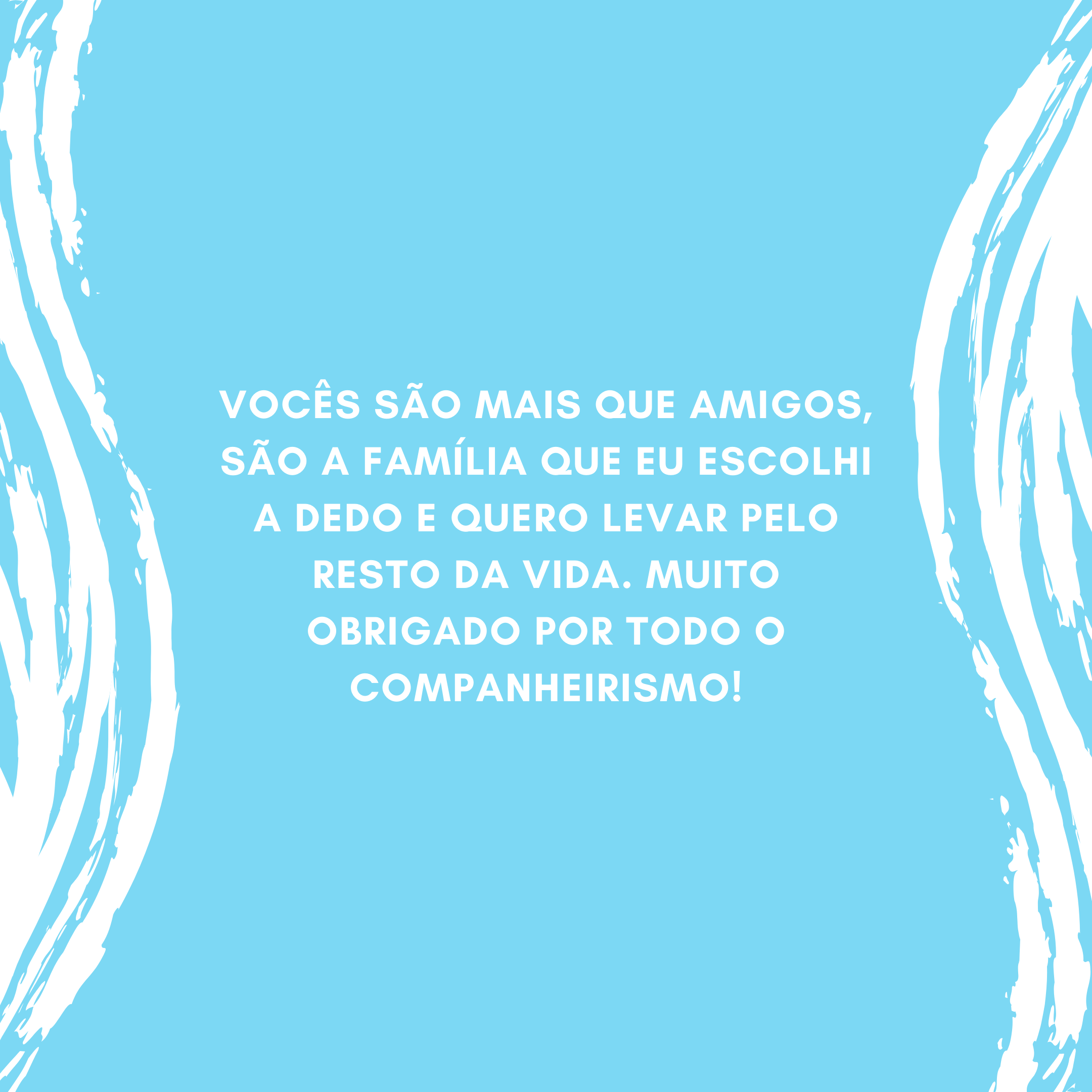 Vocês são mais que amigos, são a família que eu escolhi a dedo e quero levar pelo resto da vida. Muito obrigado por todo o companheirismo!