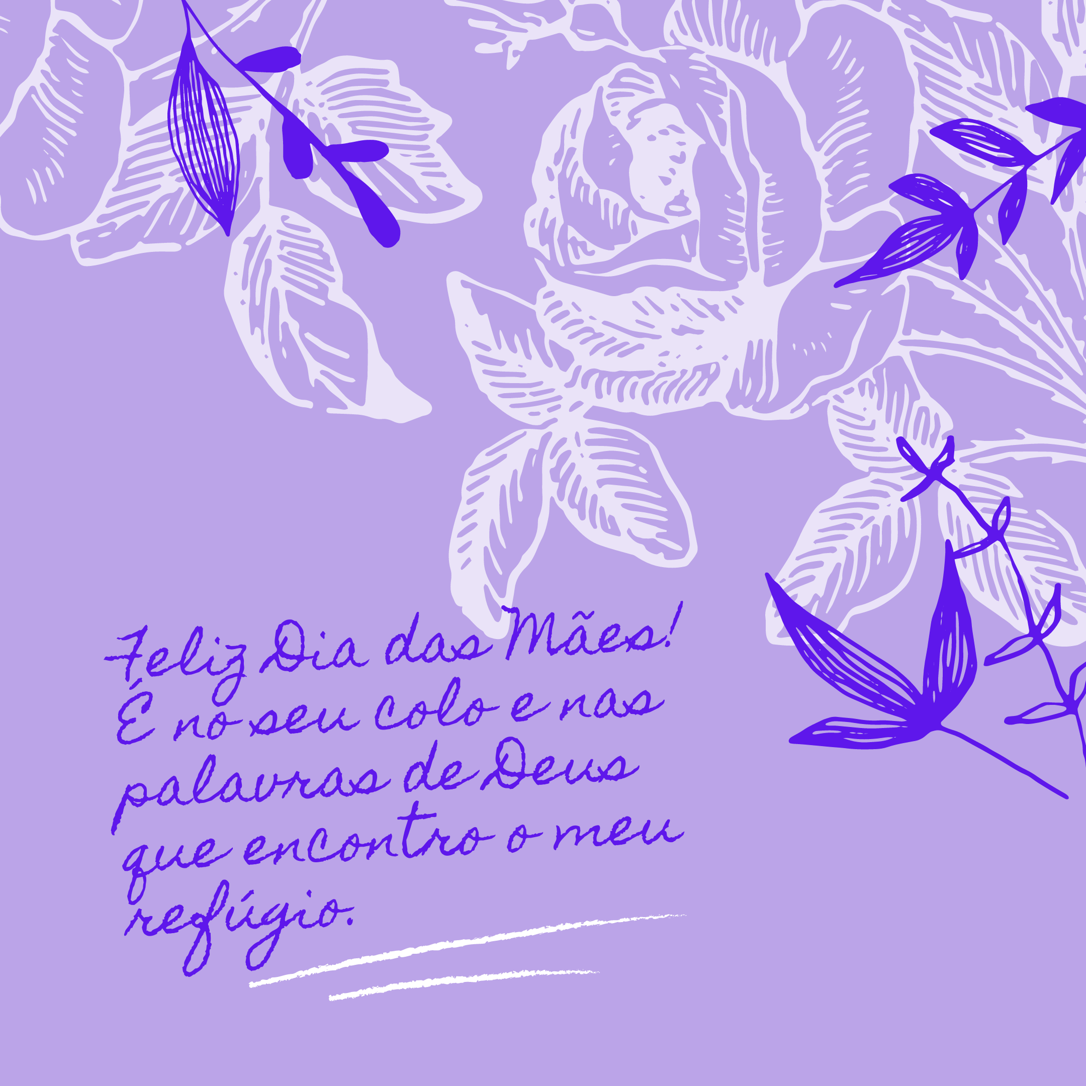 Feliz Dia das Mães! É no seu colo e nas palavras de Deus que encontro o meu refúgio.