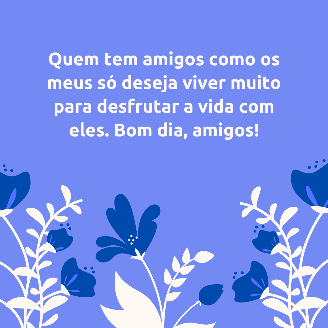 Quem tem amigos como os meus só deseja viver muito para desfrutar a vida com eles. Bom dia, amigos!