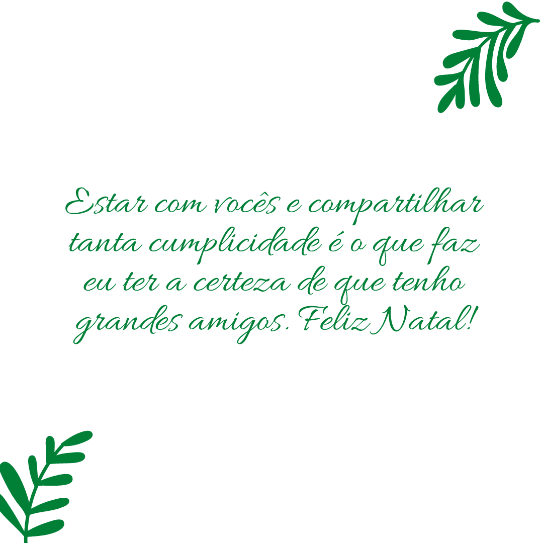 Estar com vocês e compartilhar tanta cumplicidade é o que faz eu ter a certeza de que tenho grandes amigos. Feliz Natal!