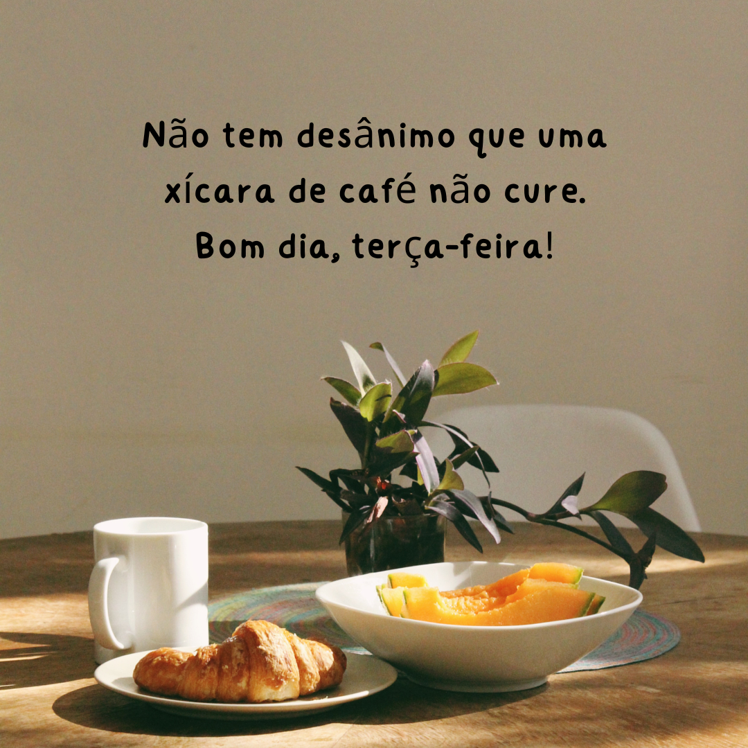 Não tem desânimo que uma xícara de café não cure. Bom dia, terça-feira!