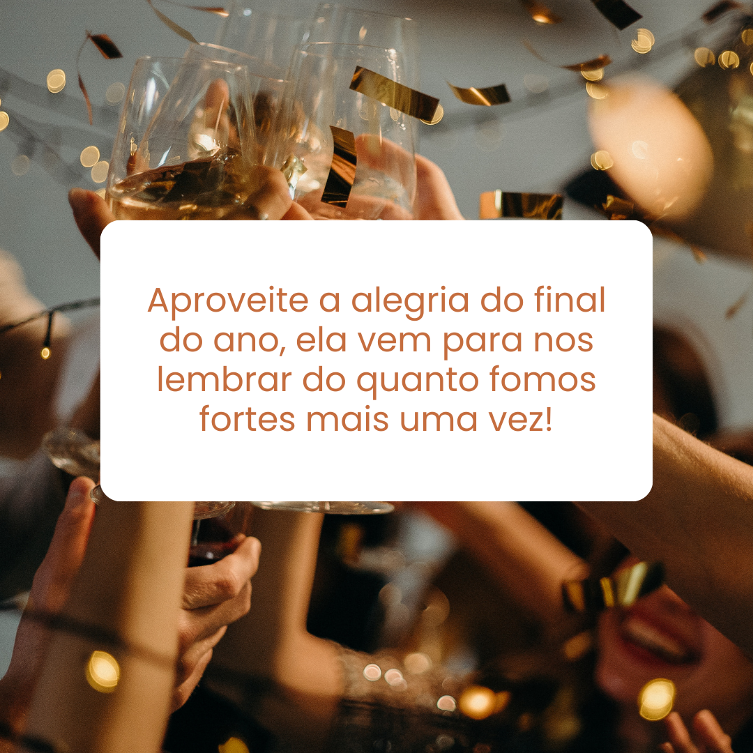 Aproveite a alegria do final do ano, ela vem para nos lembrar do quanto fomos fortes mais uma vez!