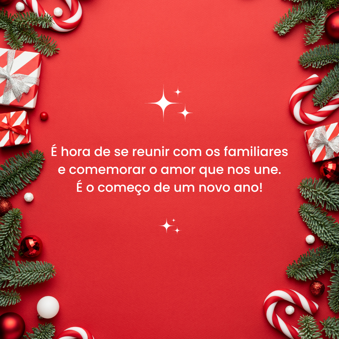 É hora de se reunir com os familiares e comemorar o amor que nos une. É o começo de um novo ano!